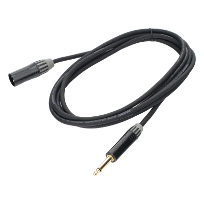 Cable de Audio XLR a Plug / 3 Polos Macho a 1/4 in Mono / Doble Blindaje / Longitud 3 m (9.8 ft) / Conectores Seetronic Serie M