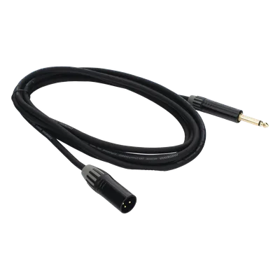 Cable de Audio XLR a Plug / 3 Polos Macho a 1/4 in Mono / Doble Blindaje / Longitud 3 m (9.8 ft) / Conectores Seetronic Serie M
