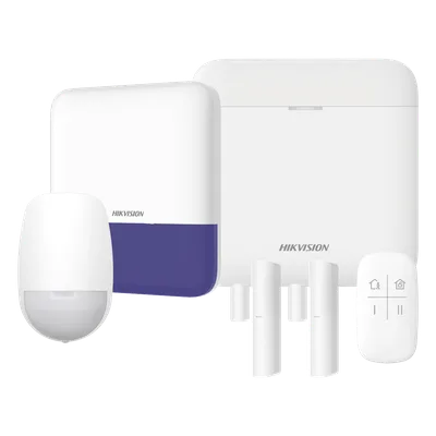 Kit de Alarma Inalámbrica / 48 Zonas / LAN y Wi-Fi 2.4 GHz / Sirena Exterior 110 dB / Batería de Respaldo 35 h / PIR 15 m (49.2 ft)