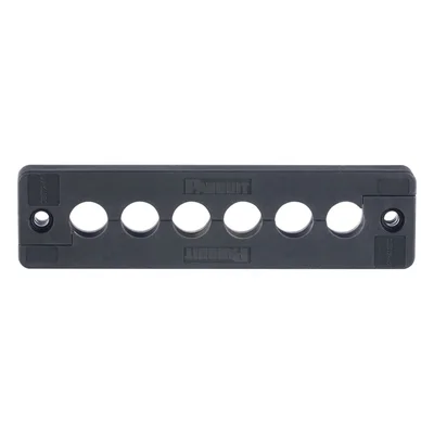 Pasacables de 6 Orificios en Línea 4.41" X 0.67" IP65, para Cables Terminados, Color Negro