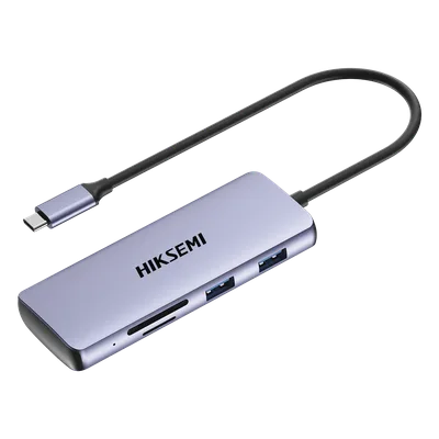 Hub USB-C 8 en 1 / HDMI 4K@30Hz / 3x USB 3.0 5 Gbps / Lector SD + Micro SD / PD 100W / Aluminio 112 mm (4.4 in)