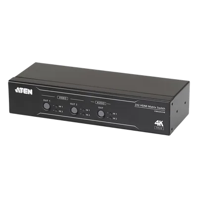 Conmutador matricial HDMI / 2x2 / 4K@60Hz / 18 Gbps / HDCP 2.2 / 16.4 ft
