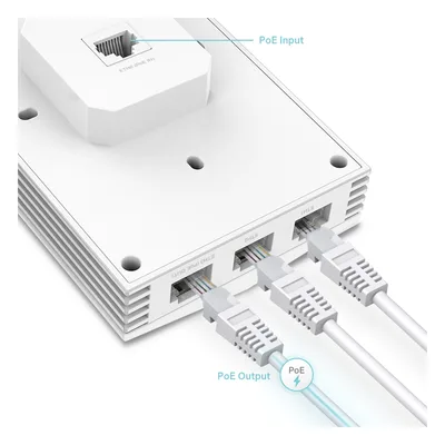 Punto de Acceso Wi-Fi 6 / AX3000 MU-MIMO 2x2 / 4 Puertos Gigabit / PoE+ / Montaje en Pared / Alta Densidad de Usuarios