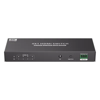Conmutador HDMI / 4 Entradas 1 Salida / 8K@60Hz / 48 Gbps / HDMI 2.1 / Control IR y RS-232