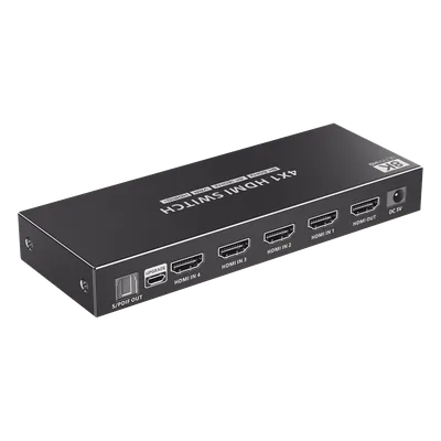 Conmutador HDMI / 4 Entradas 1 Salida / 8K@60Hz / 48 Gbps / HDMI 2.1 / Control IR y RS-232