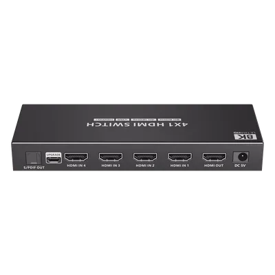 Conmutador HDMI / 4 Entradas 1 Salida / 8K@60Hz / 48 Gbps / HDMI 2.1 / Control IR y RS-232