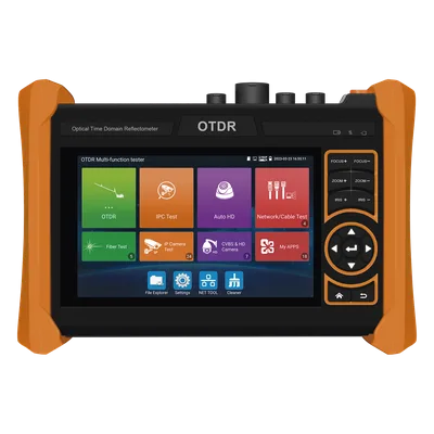 Tester Profesional OTDR y Video / Alcance 150 km (93.2 mi) / Rango Dinámico 34 dB / Pruebas 4K/8K / PoE Integrado / Pantalla 5.4" Táctil / Wi-Fi 2.4 GHz