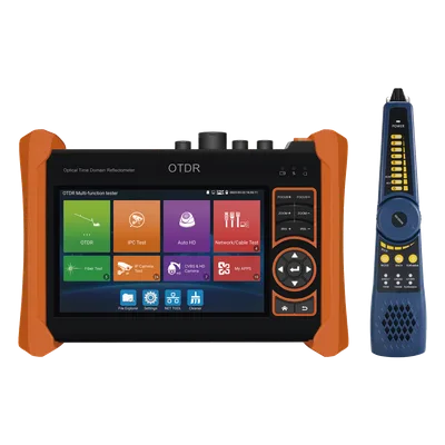 Tester Profesional OTDR y Video / Alcance 150 km (93.2 mi) / Rango Dinámico 34 dB / Pruebas 4K/8K / PoE Integrado / Pantalla 5.4" Táctil / Wi-Fi 2.4 GHz