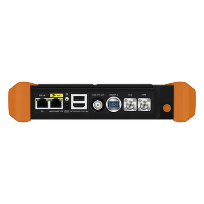 Tester Profesional OTDR y Video / Alcance 150 km (93.2 mi) / Rango Dinámico 34 dB / Pruebas 4K/8K / PoE Integrado / Pantalla 5.4" Táctil / Wi-Fi 2.4 GHz