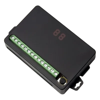 Receptor RF de 4 Canales / Alcance 80 m (262 ft) / Pulso Temporizado 0.5-99 s o 1-99 min / 315 MHz / 12-24 VDC