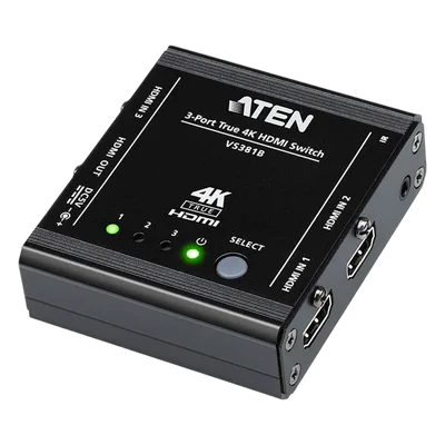 Conmutador HDMI / 3 Entradas 1 Salida / 4K@60Hz 4:4:4 / 18 Gbps / HDR10 Dolby Vision / HDCP 2.2