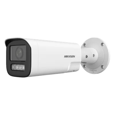 Cámara Bala IP / 4 Megapixel / Dual Light 50 m (164 ft) / Lente Motorizado 2.8-12 mm / Audio Bidireccional / IP67 / PoE / WDR 120 dB