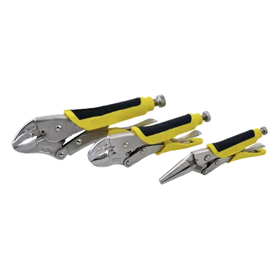 Juego de Pinzas de Presión / 3 Piezas / Acero al Cromo Molibdeno / Mangos Bimateriales Aislantes / ASME B107.500