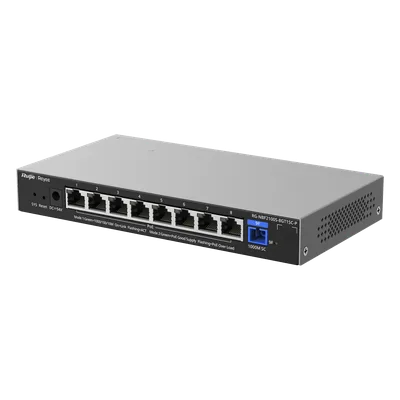 ONU/Switch PoE+ Híbrido / 1 Puerto PON 1G SC/UPC / 8 Puertos Ethernet 1G / 120W PoE+ / 18 Gbps / 7.95 x 4.25 x 1.10 in