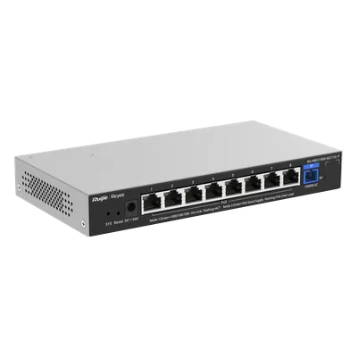 ONU/Switch PoE+ Híbrido / 1 Puerto PON 1G SC/UPC / 8 Puertos Ethernet 1G / 120W PoE+ / 18 Gbps / 7.95 x 4.25 x 1.10 in