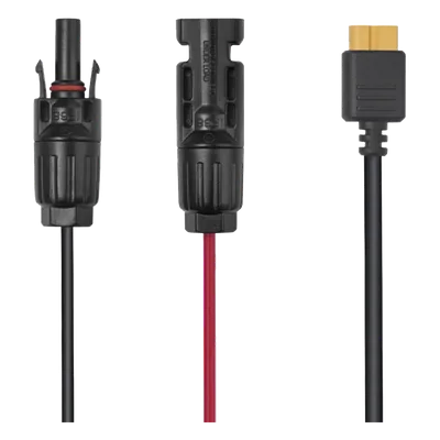 Cable Fotovoltaico / 2.5 m (8.2 ft) / 12 AWG / MC4 Macho-Hembra + XT60 / Negro