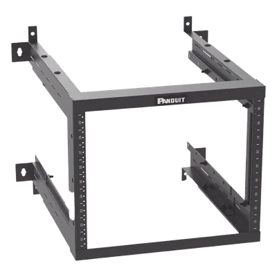 Rack de Montaje en Pared / 19in / Profundidad Ajustable 18-25 in / 9 UR / Rieles Roscados #12-24 / Acero con Recubrimiento en Polvo