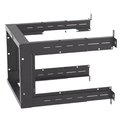 Rack de Montaje en Pared / 19in / Profundidad Ajustable 18-25 in / 9 UR / Rieles Roscados #12-24 / Acero con Recubrimiento en Polvo
