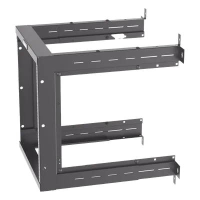 Rack de Montaje en Pared / 19in / Profundidad Ajustable 18-21.5-25in / 12 UR / Rieles Roscados #12-24 Numerados / Acero con Recubrimiento en Polvo