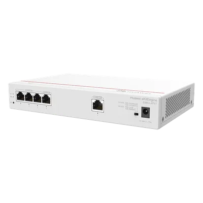 Router Multi-Servicio / 1 Puerto GE WAN / 4 Puertos GE LAN PoE+ / 802.3af/at 50 W / Switching 8 Gbps / Controlador 32 APs / 150 Clientes / Gestión Nube Gratuita
