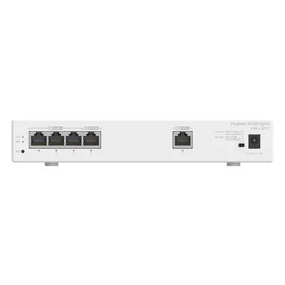 Router Multi-Servicio / 1 Puerto GE WAN / 4 Puertos GE LAN PoE+ / 802.3af/at 50 W / Switching 8 Gbps / Controlador 32 APs / 150 Clientes / Gestión Nube Gratuita