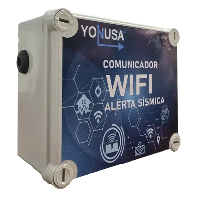 Comunicador WiFi para Alerta Sísmica / 2.4 GHz / 802.11 b/g/n / 2 Salidas de Contacto Seco / 12 VCD