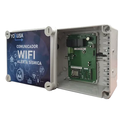 Comunicador WiFi para Alerta Sísmica / 2.4 GHz / 802.11 b/g/n / 2 Salidas de Contacto Seco / 12 VCD