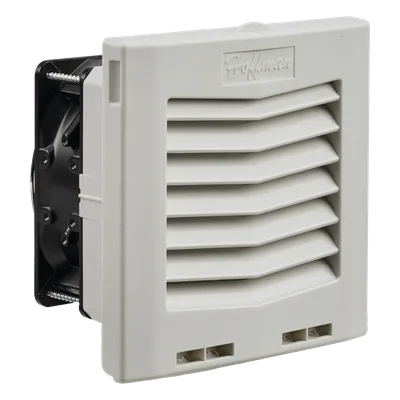 Ventilador con Filtro de Montaje Lateral / Flujo de Aire 35 CFM (59 m³/h) / 115 Vca / IP54 / RAL 7035
