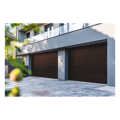 Puerta de Garage D / Alta calidad / 10x7 pies / 1 3/4" Aislante Termico / Estilo Americana / Imitacion Madera / BLACK WALNUT .