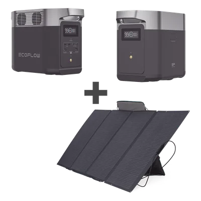 Kit Estación de Energía Portátil / 2024Wh Total / 1800W CA / 400W Solar Flexible / 3000 Ciclos LFP