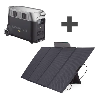 Kit Estación de Energía Portátil / 3600Wh LFP / 5 Salidas CA 3600W / Panel Solar Flexible 400W / WiFi+Bluetooth / 635x285x416 mm / 27 lbs
