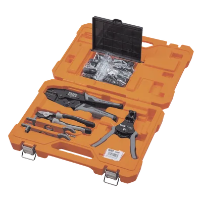 Kit de Herramientas Fotovoltaicas / 6 Piezas / Cortador 1/0 AWG / Pelacables Automático 6-14 AWG / Ponchadora MC4T 10-14 AWG / 2 Llaves Aisladas MC4 / Estuche con Almacenamiento