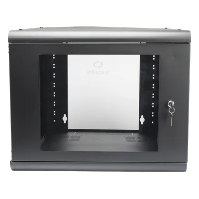 Gabinete de Pared 9U / 635 mm (2.08 ft) Profundidad / Acero Reforzado / Capacidad 100 kg / Cristal Templado