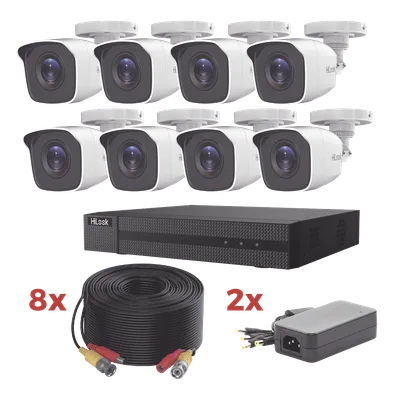 Kit de Videovigilancia TurboHD / DVR 8 Canales 1080p Lite / 8 Cámaras Bala 2 Megapixel / IR 20 m (65.6 ft) / Audio por Coaxitron / Cables Coaxiales 20 m (65.6 ft)