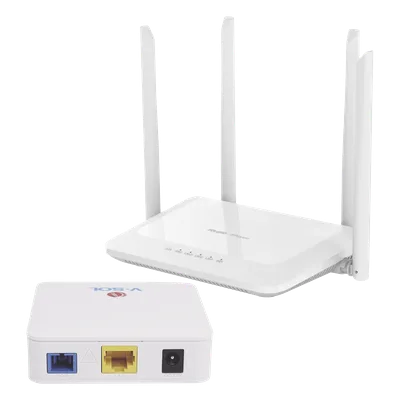 Kit ONU Bridge Dual GPON/EPON / Router Home Mesh Wi-Fi 5 / 1167 Mbps / 4 Antenas 5 dBi / Cobertura Extendida