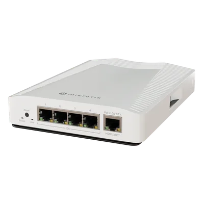 Switch Ethernet / 4 puertos 10Gbps / 1 puerto 1Gbps / Montaje pared o Riel DIN / Sin ventilador