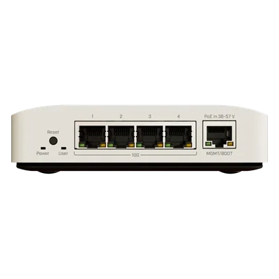 Switch Ethernet / 4 puertos 10Gbps / 1 puerto 1Gbps / Montaje pared o Riel DIN / Sin ventilador