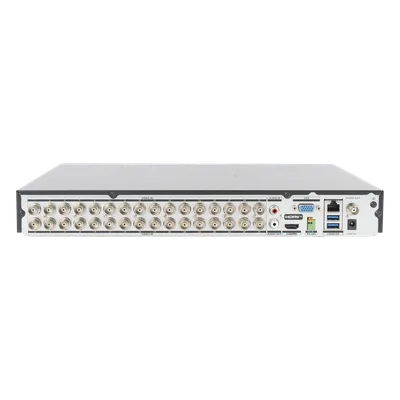 DVR Pentahíbrido / 32 Canales TurboHD + 8 Canales IP / 5 Megapixel Lite / AcuSense / Audio Bidireccional Coaxitron / 2 Bahías HDD / H.265+ / Salida Full HD