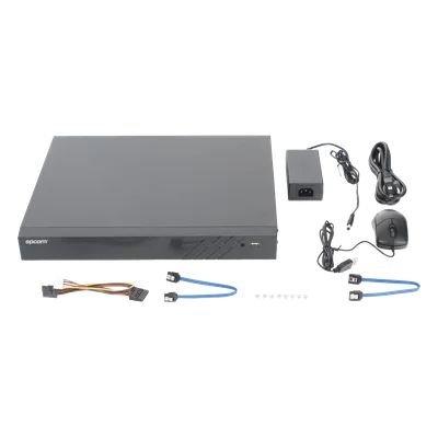 DVR Pentahíbrido / 32 Canales TurboHD + 8 Canales IP / 5 Megapixel Lite / AcuSense / Audio Bidireccional Coaxitron / 2 Bahías HDD / H.265+ / Salida Full HD