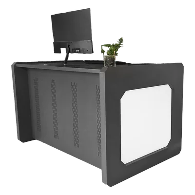 Escritorio de Monitoreo Profesional / 1300 x 750 x 800 mm / Metal de Alta Resistencia / Tapas Retirables / 100 kg / Gris Oxford