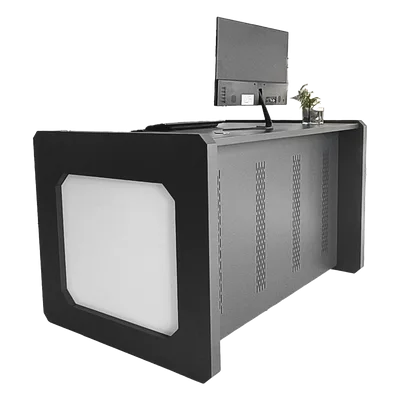 Escritorio de Monitoreo Profesional / 1300 x 750 x 800 mm / Metal de Alta Resistencia / Tapas Retirables / 100 kg / Gris Oxford