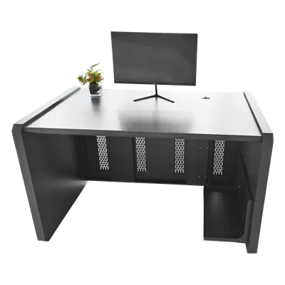 Escritorio de Monitoreo Profesional / 1300 x 750 x 800 mm / Metal de Alta Resistencia / Tapas Retirables / 100 kg / Gris Oxford