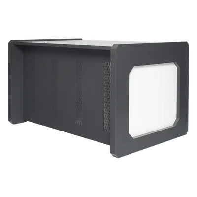 Escritorio de Monitoreo Profesional / 1300 x 750 x 800 mm / Metal de Alta Resistencia / Tapas Retirables / 100 kg / Gris Oxford