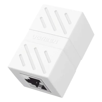 Acoplador Ethernet / 10 Gbps / Cat7/Cat6A/Cat6/Cat5e / PoE / Ignífugo ABS / Blanco