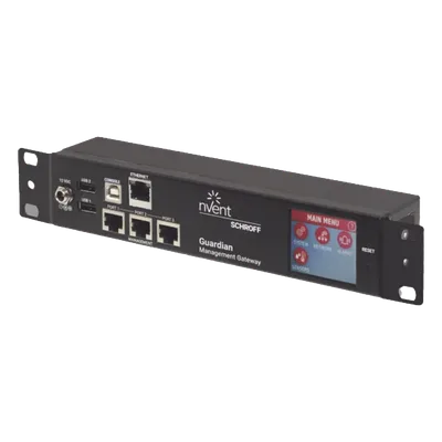 Gateway de Gestión Ambiental / 1U Rack / 48 Sensores / 3 Puertos RJ45 / Alcance 40 m (131.2 ft) / LCD Táctil / SNMP BACnet Modbus/TCP