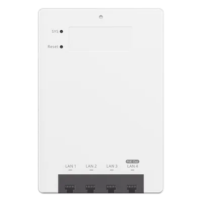 Access Point Wi-Fi 7 de Pared / BE3600 / 512 Usuarios / 1 Puerto 2.5G WAN PoE In + 3 LAN Gigabit + PoE Out / 802.11be / Gestión Cloud