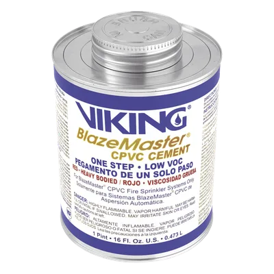Adhesivo para Tubería CPVC / Sistemas de Detección y Extinción de Incendios / 175 psi (12.1 bar) / 150 °F (65 °C) / Secado Rápido / Interior