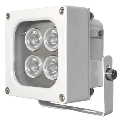 Iluminador LED / Luz Blanca / Alcance 10 m (32.8 ft) / Ángulo 120° / IP66 / 12VCC/24VCA / Fotocélula Integrada