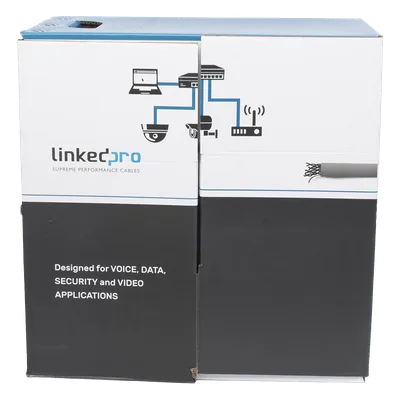 Bobina de Cable Cat5e / 305 m (1000 pies) / 24 AWG UTP / CCA / 100 MHz / Gris / Interior