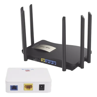 Kit ONU Bridge Dual GPON/EPON / Router Mesh Wi-Fi 5 / 1267 Mbps / 6 Antenas 6 dBi / IP41